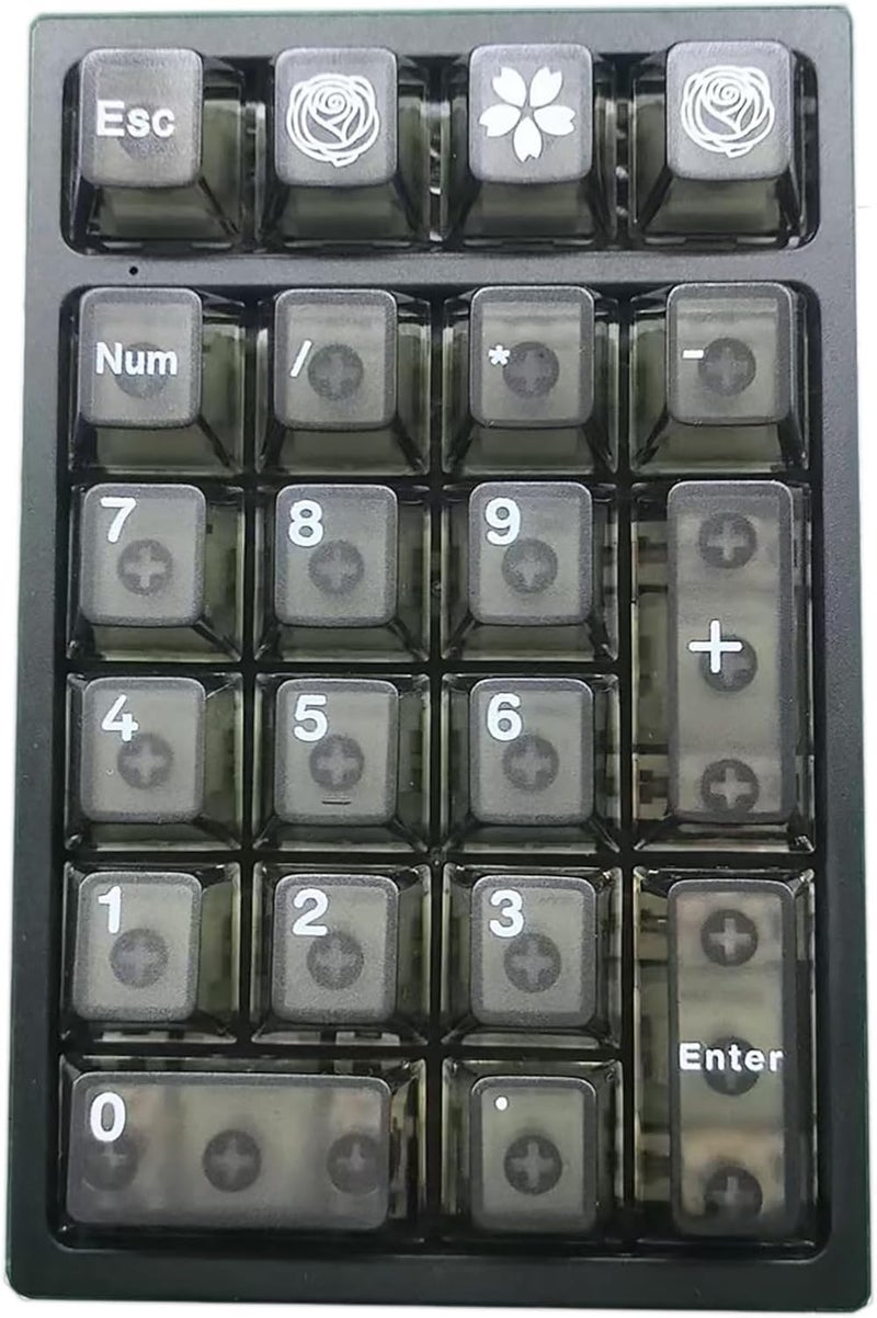 Boyi TD21 Hot Swappable Numpad,21 Keys Mini Numpad Portable Keypad Bluetooth 5.0/2.4GHz/Wired Number Pad Keyboard PBT Keycaps RGB Backlit Type-C Mini Keyboard(Black Transparent Keycaps) - Image 5